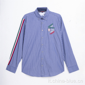 camicia casual manica lunga da uomo in cotone